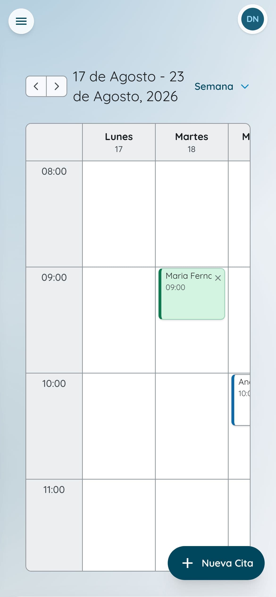 Agenda en el teléfono